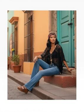 new Denim of Virtue ㋛ Y2K Patience Back Flap Pocket Flare Jeans ㋛ Old Stone ㋛ 31